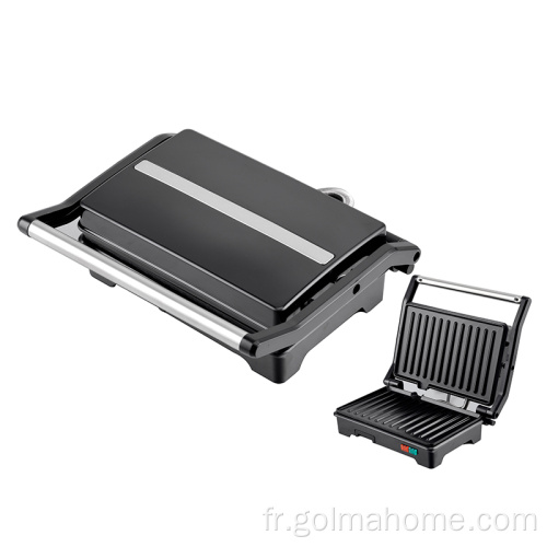 XXL Taille Panini Press Grill Ouvre 180 degrés avec température réglable et minuterie Petit-déjeuner électrique Sandwich Contact Grill